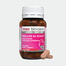 Load image into Gallery viewer, MAX BIOCARE RED-LIFE for WOMEN 60 Tablets (Expiry 03/2024)