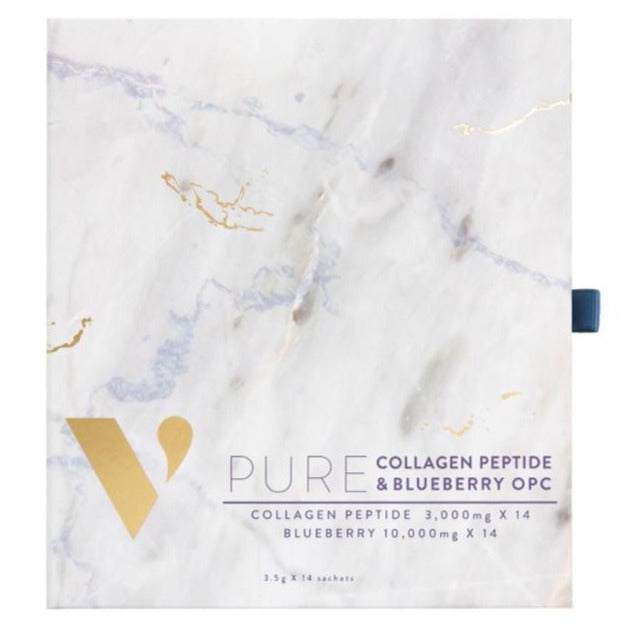 VIERRA Pure Collagen Peptide 3000mg + Blueberry 10000mg OPC 14 x 3.5g Sachets