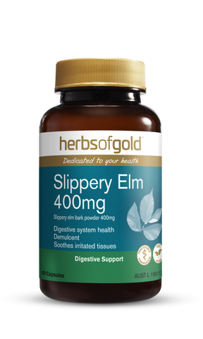 Herbs of Gold Slippery Elm 400mg 60 Vegetarian Capsules