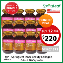 Load image into Gallery viewer, Springleaf Inner Beauty Collagen 6-in-1 90 Capsules x 12 Special Bundle