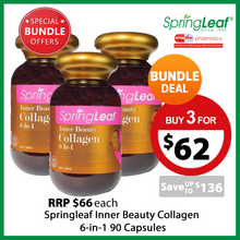 Load image into Gallery viewer, Springleaf Inner Beauty Collagen 6-in-1 90 Capsules x3 Special Bundle