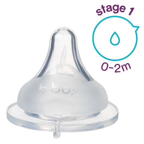B.BOX Baby Bottle Anti-Colic Teat - Stage 1 (0-2m) 2 Pack