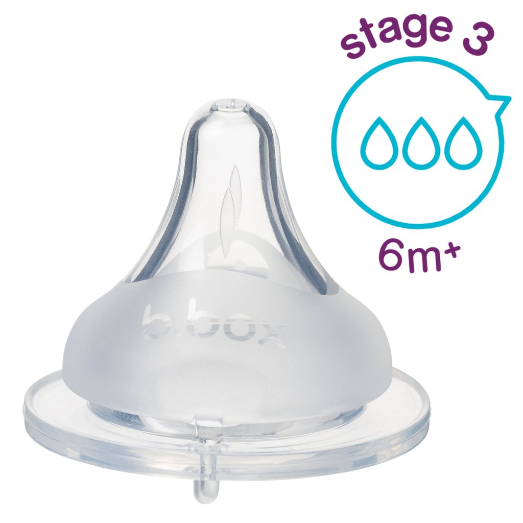 B.Box Baby Bottle Anti-Colic Teat - Stage 3 (6M+) 2 Pack