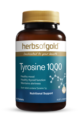 Herbs of Gold Tyrosine 1000 60 Tablets