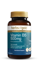 Load image into Gallery viewer, Herbs of Gold Vitamin B5 500mg 60 Vegetarian Capsules