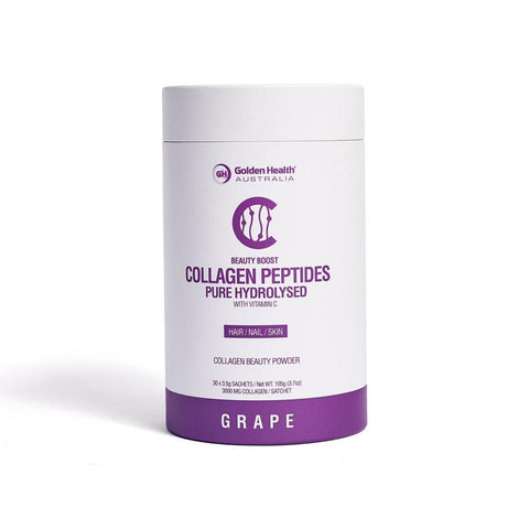 Golden Health Collagen Peptides Powder Grape 30 x 3.5g Sachets