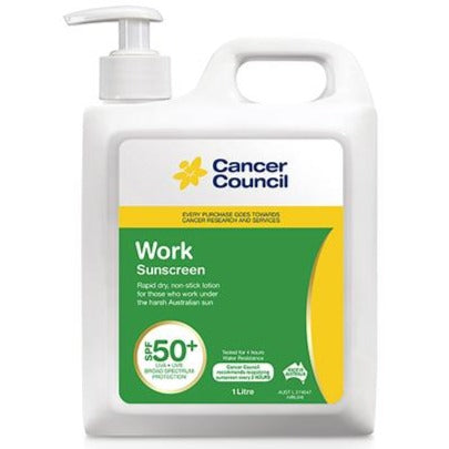 Cancer Council Work SPF 50+ 1 Litre (Expiry 07/2024)