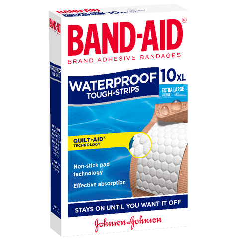 Band-Aid Tough Strips Waterproof Extra Large 10