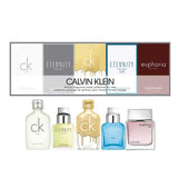 Calvin Klein For Men Deluxe Fragrance 5 Piece Travel Mini Collection Kit Set