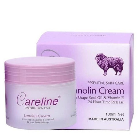 Careline Lanolin Cream + Grape Seed Oil & Vitamin Jar E 100ml