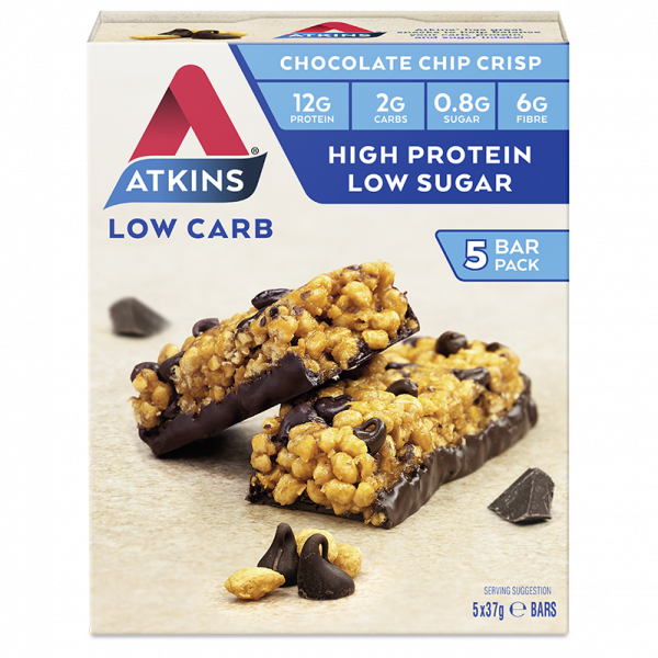 Atkins Low Carb Chocolate Chip Crisp 5 bars x 37g