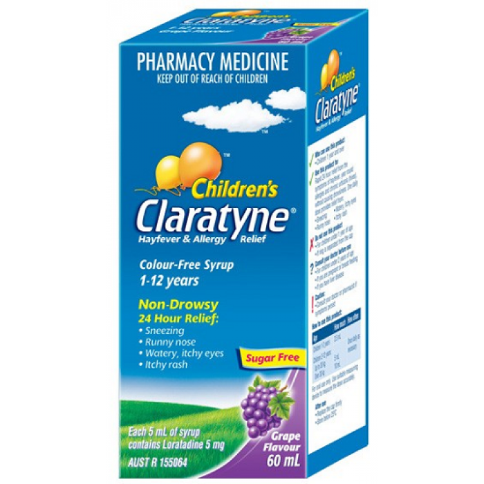 Claratyne Children's Hayfever & Allergy Relief Antihistamine Grape Flavoured Syrup 60mL (Limit ONE per Order)