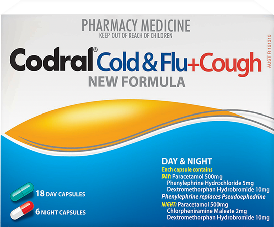 CODRAL Original Cold & Flu + Cough Day & Night 24 Capsules (Limit ONE per Order)