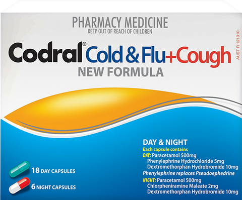 CODRAL Original Cold & Flu + Cough Day & Night 24 Capsules (Limit ONE per Order)