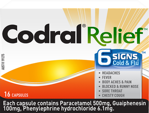 CODRAL Relief 6 Signs 16 Capsules