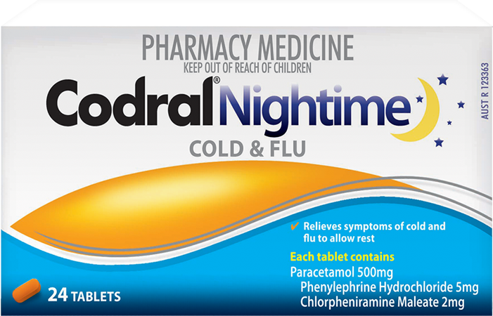 Codral PE Night Time 24 Tablets (Limit ONE per Order)