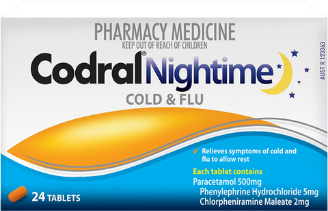 Codral PE Night Time 24 Tablets (Limit ONE per Order)