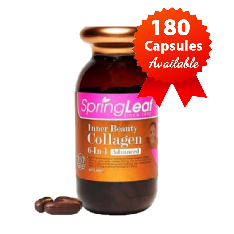 Springleaf Inner Beauty Collagen 6-in-1 Advanced 180 Capsules Bulk size