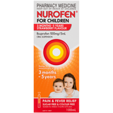 Nurofen For Children 3 Months - 5 Years Ibuprofen 100mg/5mL Strawberry 100mL (Limit ONE per Order)