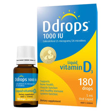 Load image into Gallery viewer, Ddrops Liquid Vitamin D3 1000IU 180 Drops 5mL