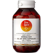 Load image into Gallery viewer, Emu Spirit Oil of Emu Omega 369 750mg 120 Capsules