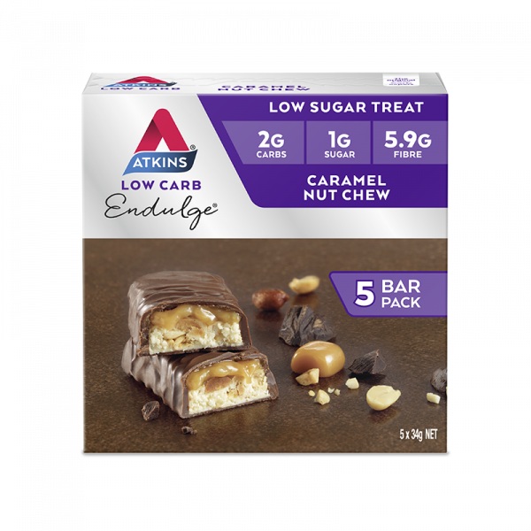 Atkins Low Carb Endulge Caramel Nut Chew 5 bars x 34g