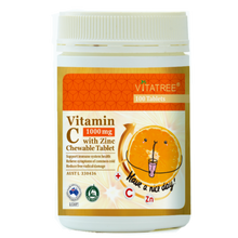 Load image into Gallery viewer, Vitatree Vitamin C 1000 mg with Zinc Chewable 100 Tablets