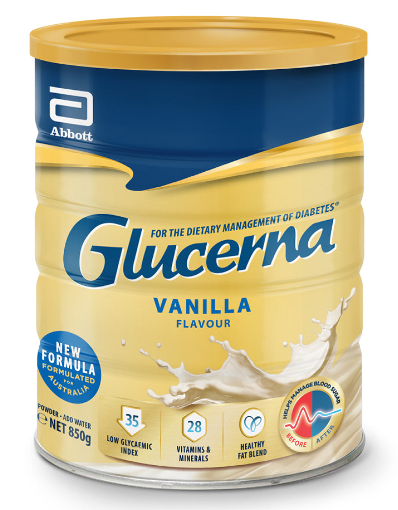 Glucerna Diabetic Milk Powder Vanilla Flavour 850g (ships end May)