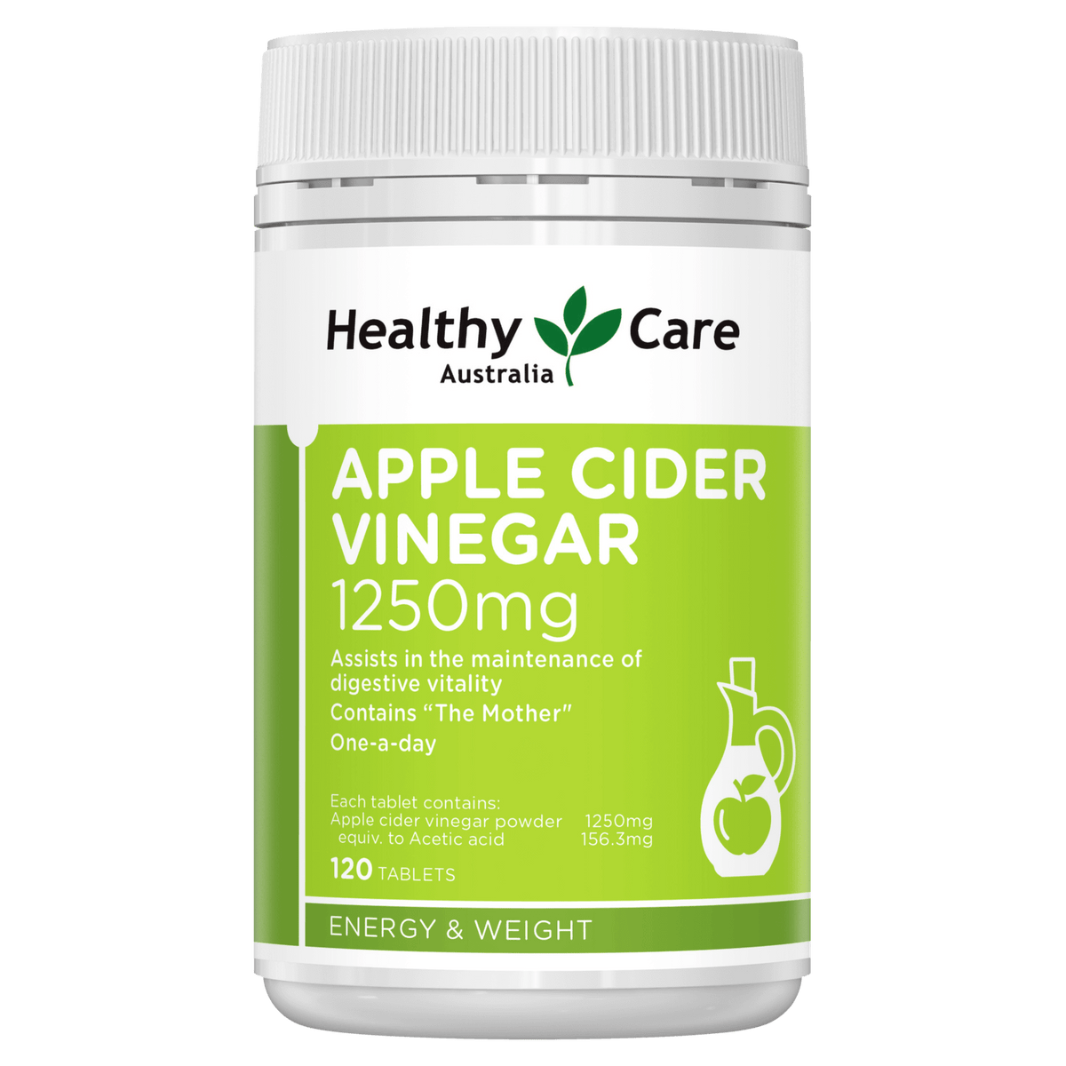 Healthy Care Apple Cider Vinegar 1250mg 120 Tablets