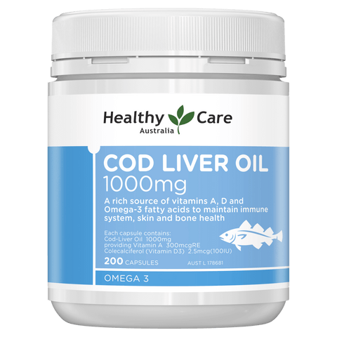 Healthy Care Cod Liver Oil 1000mg 200 Capsules