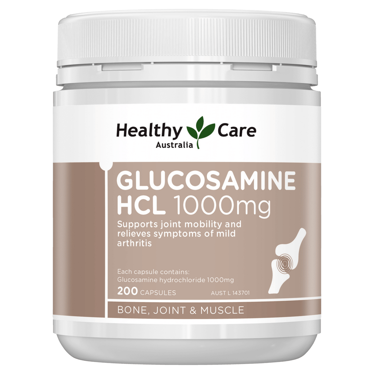 Healthy Care Glucosamine HCL 1000mg 200 Capsules