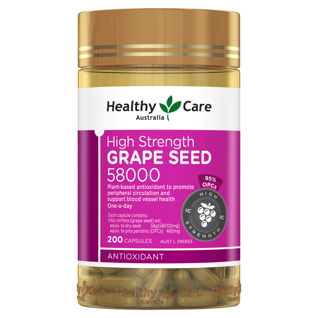 Healthy Care High Strength Grape Seed Extract 58000 200 Capsules