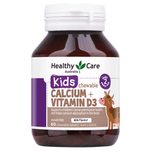 Load image into Gallery viewer, Healthy Care Kids Calcium + Vitamin D3 60 Chewable Tablets