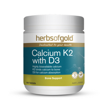 Load image into Gallery viewer, Herbs of Gold Calcium K2 with D3 180 Tablets
