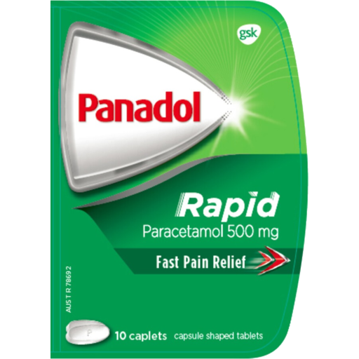 Panadol Rapid 10 Caplets For Pain Relief