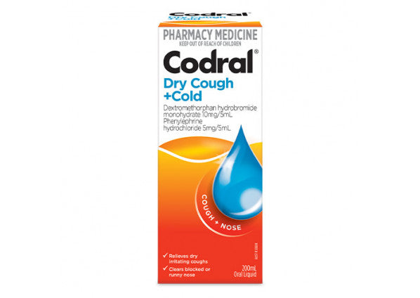 Codral Dry Cough + Cold Oral Liquid 200mL (Limit ONE per Order)