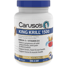 Load image into Gallery viewer, Caruso&#39;s Natural Health King Krill 1500mg 60 Capsules