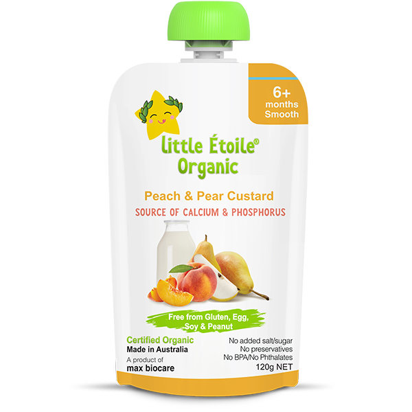 Little Etoile Organic Peach & Pear Custard 120g (Expiry 09/2024)