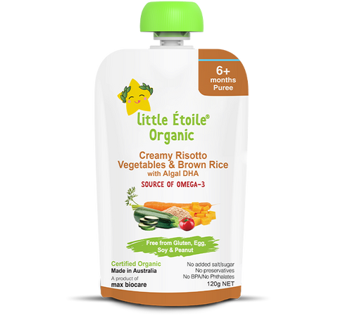Little Etoile Organic Creamy Risotto, Vegetables & Brown Rice with DHA 120g (Expiry 09/2024)