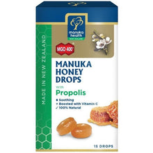 Load image into Gallery viewer, Manuka Health MGO 400+ Manuka Honey Drops Propolis 15 Pack 65g