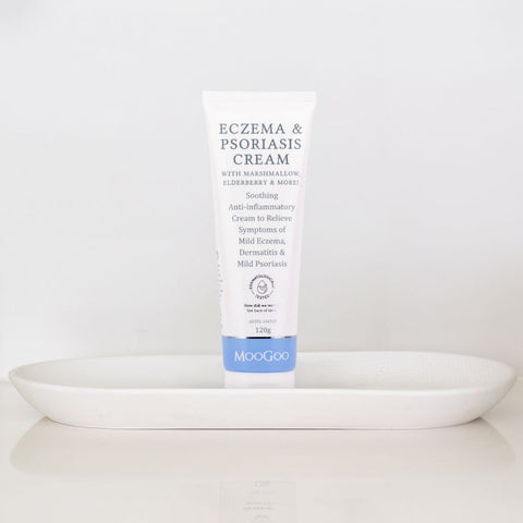 MooGoo Eczema & Psoriasis Cream
with Marshmallow, Elderberry & More! 120g