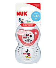 Load image into Gallery viewer, NUK Mickey Mouse Silicone Soother 6-18 Months 2 Pack