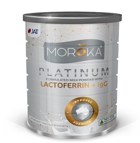 Moroka Platinum Formulated Milk Powder with Lactoferrin+ IgG 2g x 60 Sachets (120g) (Expiry 09/2024)