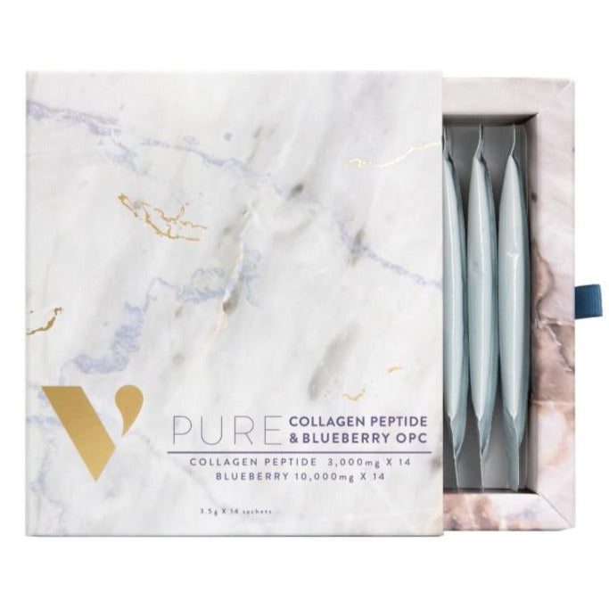 VIERRA Pure Collagen Peptide 3000mg + Blueberry 10000mg OPC 14 x 3.5g Sachets