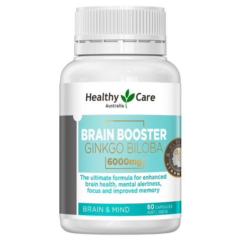 Healthy Care Brain Booster Ginkgo Biloba 6000mg 60 Capsules