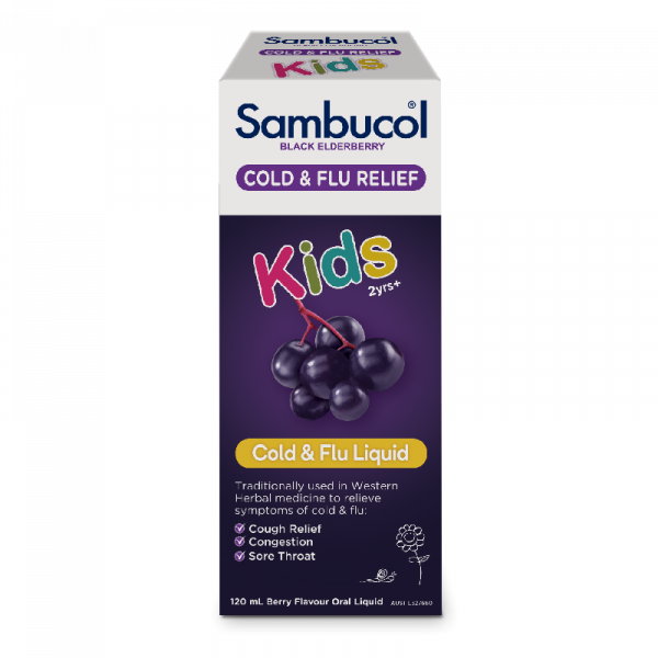 Sambucol Kids Cold & Flu Relief Black Elderberry Liquid 120mL