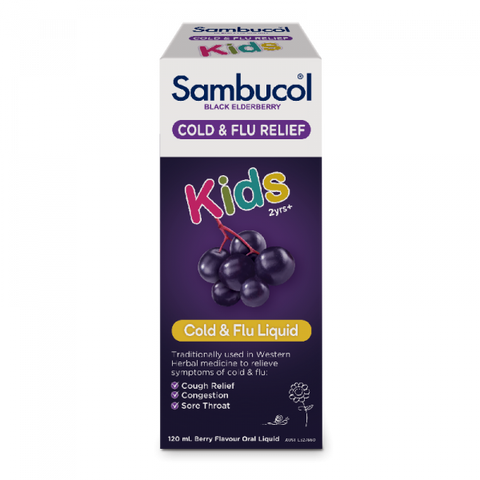 Sambucol Kids Cold & Flu Relief Black Elderberry Liquid 120mL