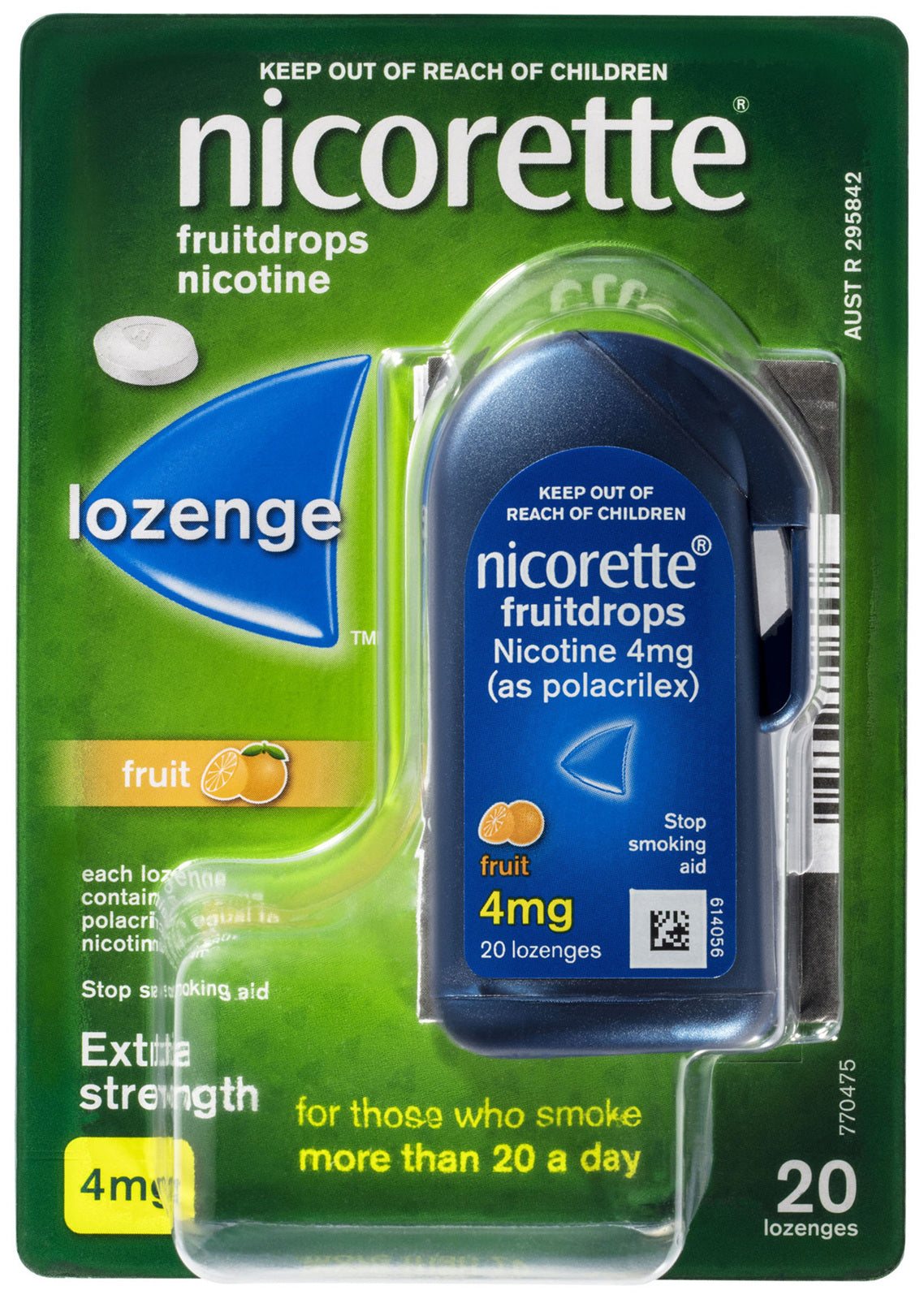 Nicorette Quit Smoking Cooldrops Fresh Fruit Lozenges 4mg 20 Pieces