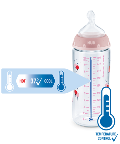 NUK First Choice Plus Baby Bottle with Temperature Control 3 x 300mL Trio Bottle PP Set