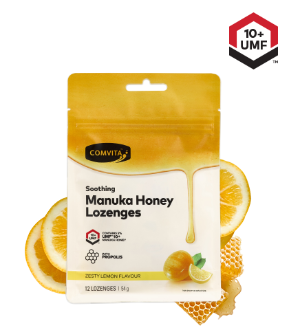 COMVITA Soothing Manuka Honey Lozenges with Propolis Lemon and Honey 12 Lozenges